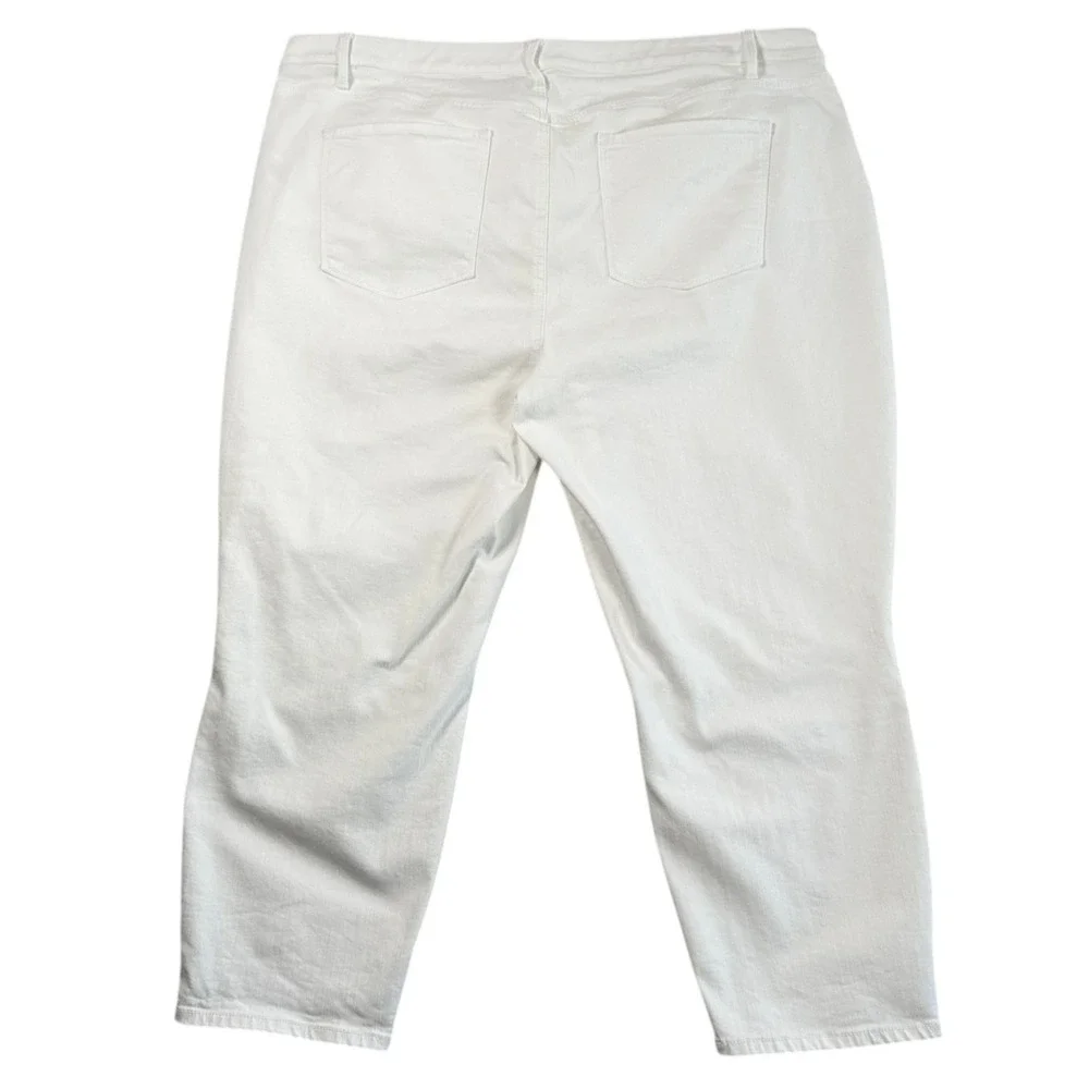 Talbots Womens Cropped Jeggings‎ Plus Size 22W White Stretch Casual Chic Coastal